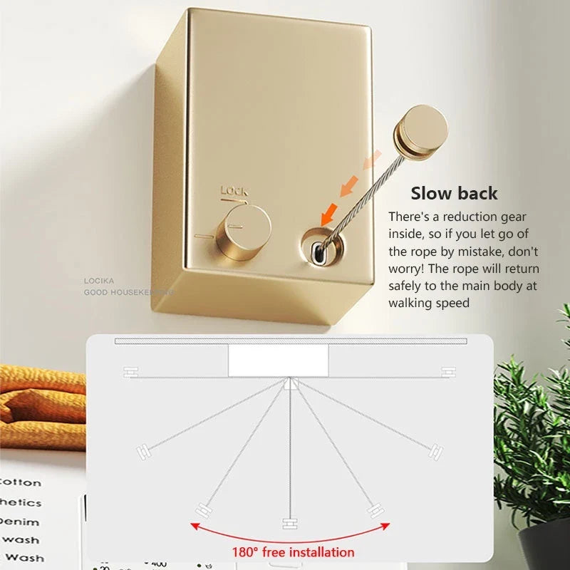 FlexLine™ Portable Retractable Clothesline