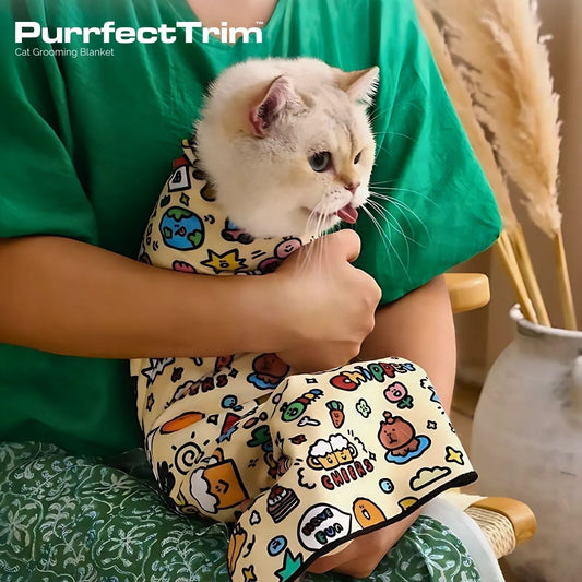 PurrfectTrim™ Cat Grooming Blanket