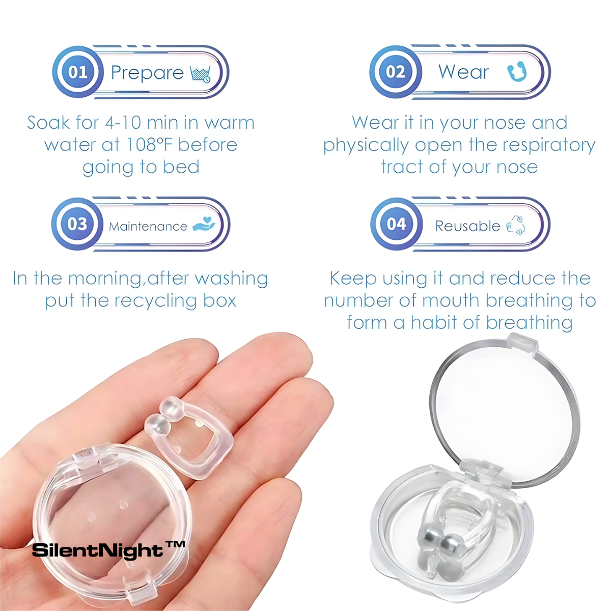 [BUY 1 TAKE 1 FREE] SilentNight™ Anti-Snore Device