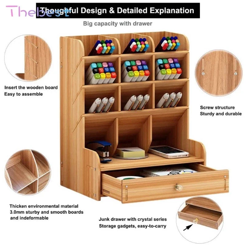 Ministax™ Wooden Desk Organizer