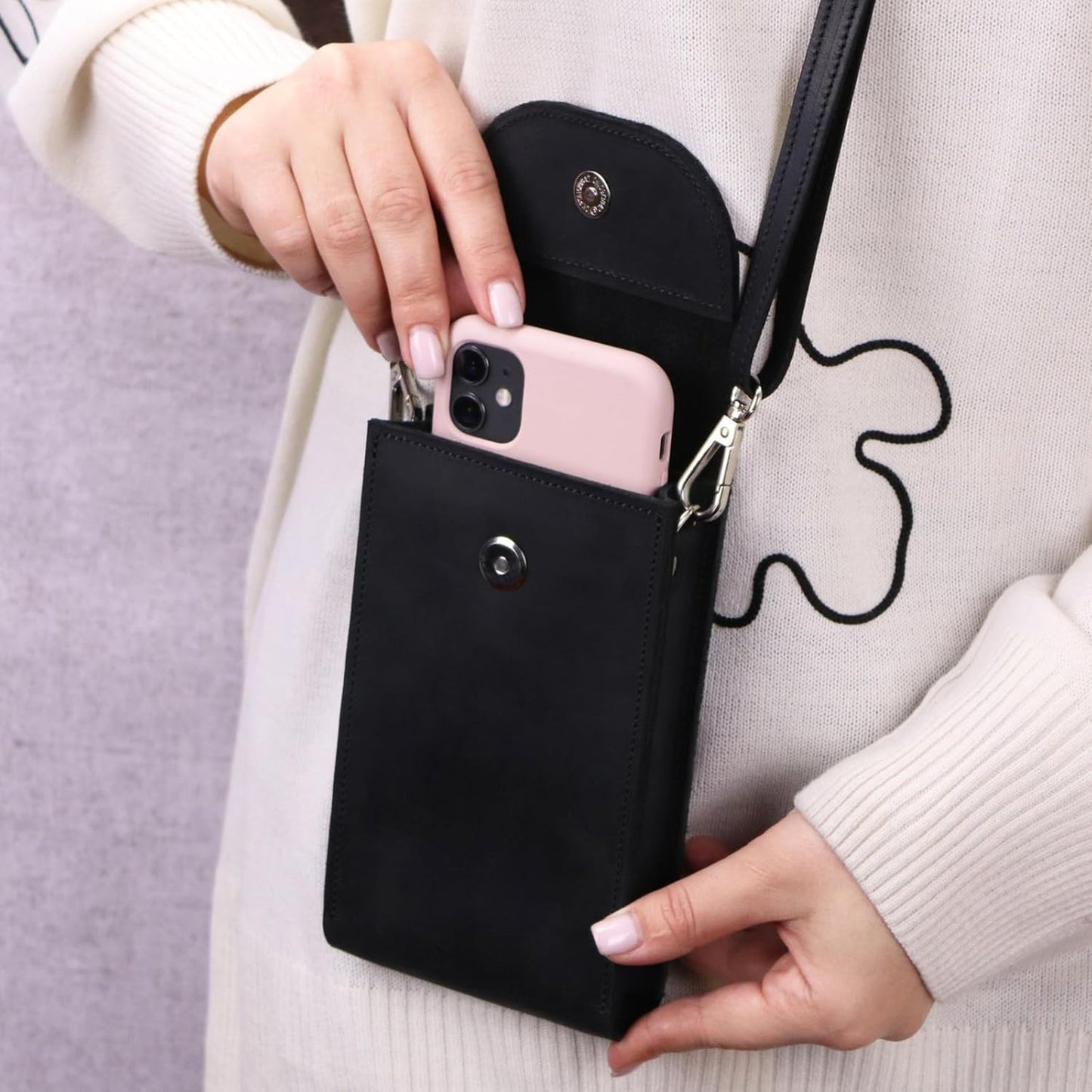 LuxeCarry™ Korean Leather Phone Wallet